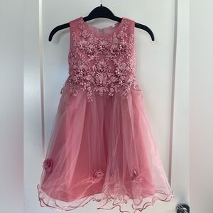 Flower Girls Dress Pink Floral Embellished Party Ball Gowns Formal Princess